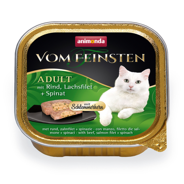 Animonda Cat Vom Feinsten mit Schlemmerkern mit Rind, Lachsfilet & Spinat 100g