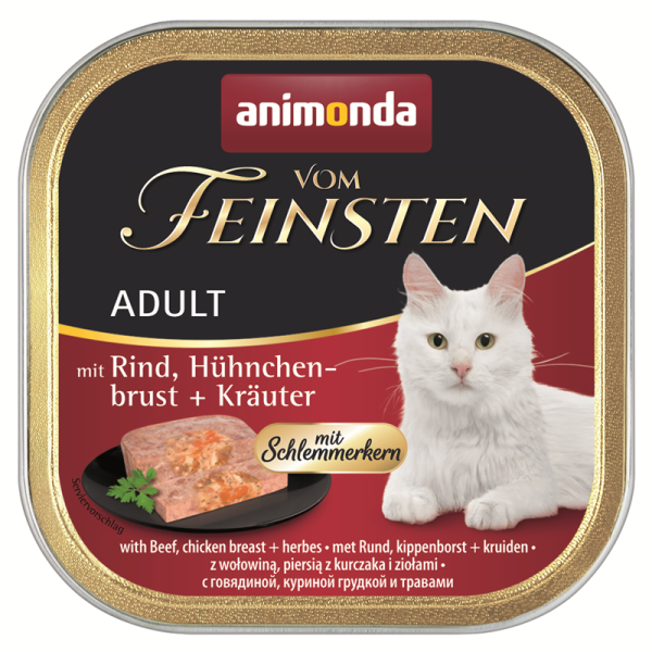 Animonda Cat Vom Feinsten mit Schlemmerkern mit Rind, Hühnchenbrust & Kräutern 100g