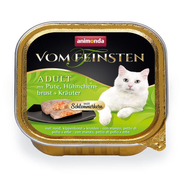 Animonda Cat Vom Feinsten mit Schlemmerkern mit Pute, Hühnchenbrust & Kräuter 100g