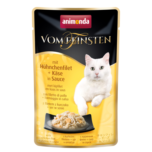 Animonda Cat Portionsbeutel vom Feinsten mit Hühnchenfilet & Käse 50g, Ergänzungsfuttermittel für ausgewachsene Katzen