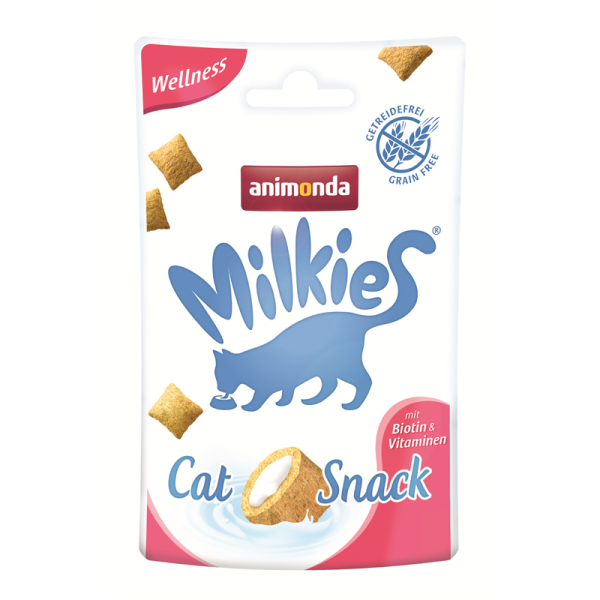 Animonda Snack Milkie Wellness mit Biotin & Vitaminen 30g, Ergänzungsfuttermittel für ausgewachsene Katzen
