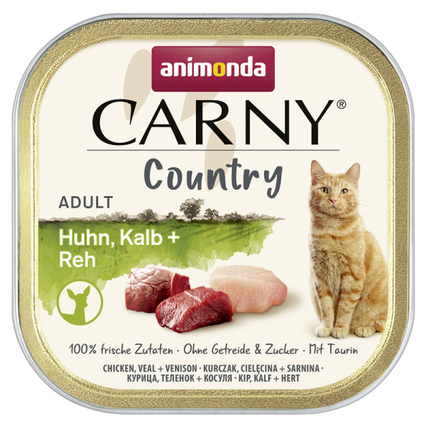 Animonda Cat Schale Carny Country Adult Huhn, Kalb + Reh 100 g