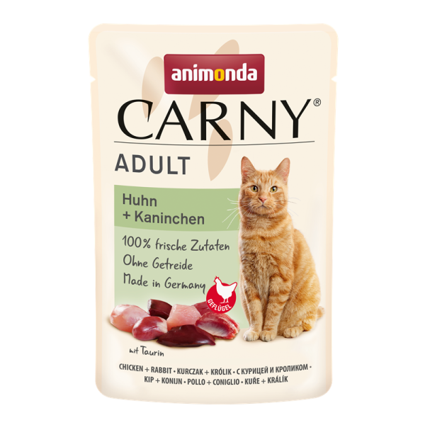 Animonda Cat Portionsbeutel Carny Adult Huhn + Kaninchen 85g