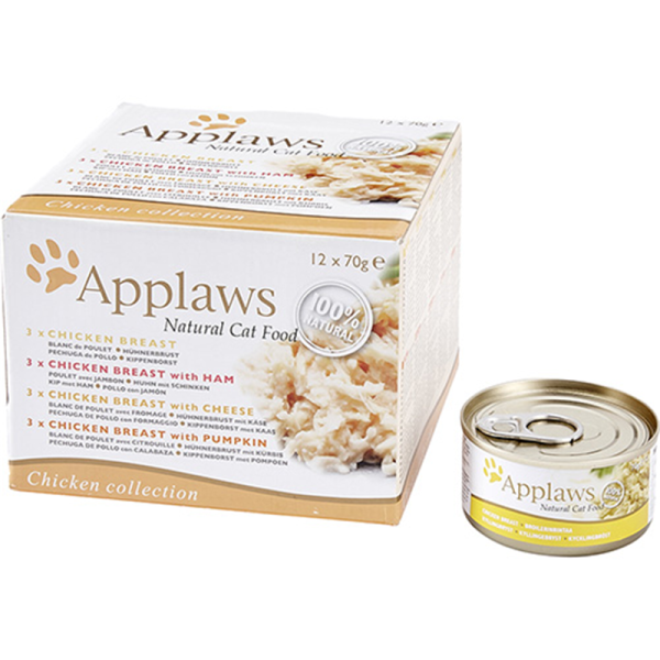 Applaws Nassfutter Chicken Selection 12 x 70 g, Ergänzendes Premium-Nassfutter für Katzen