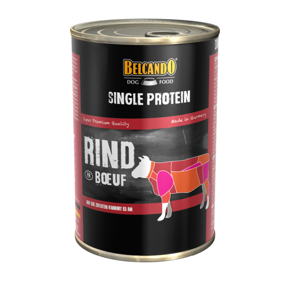 BELCANDO Dose Single Protein Rind 400 g, Hochwertiges, sortenreines Nassfutter.