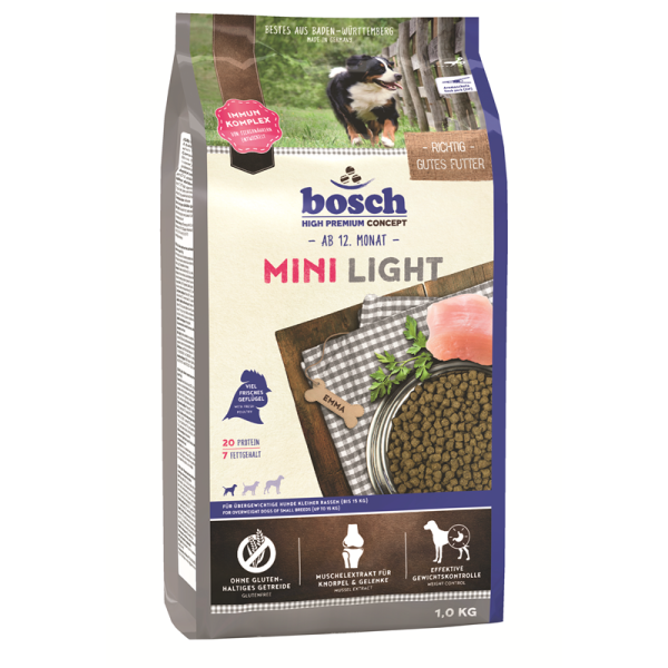 Bosch Mini Light 1 kg, Alleinfuttermittel für kleine Hunde