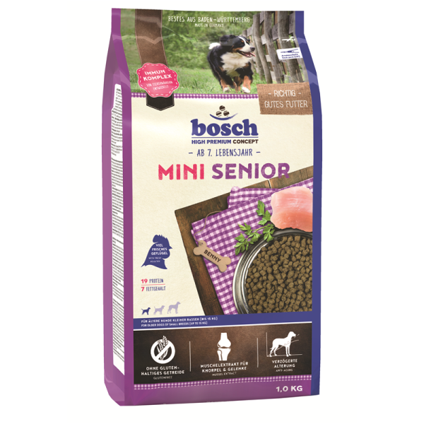Bosch Mini Senior 1 kg, Alleinfuttermittel für ältere Hunde