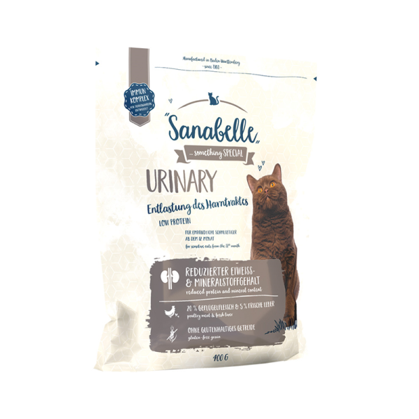 Sanabelle Urinary 400 g, Sanabelle Urinary ist besonders geeignet für alle ausgewachsenen Katzen, die sensibel im Bereich der harnabführenden Organe reagieren.