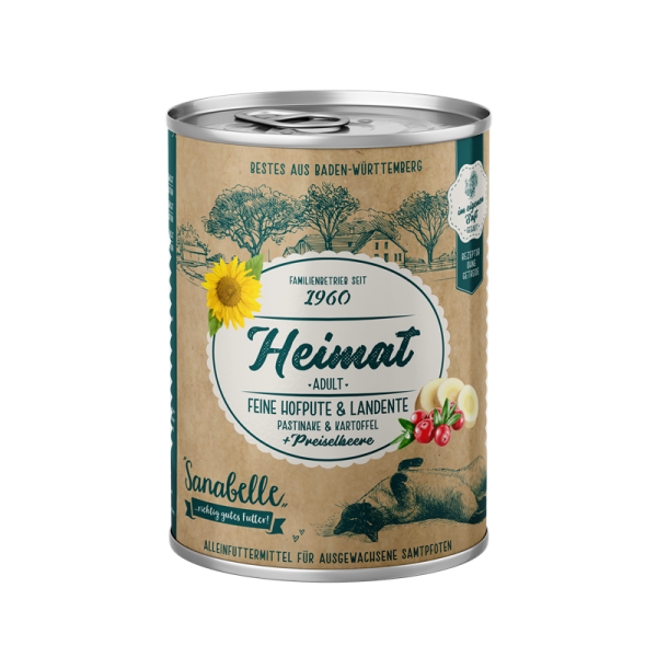 Sanabelle HEIMAT Nassfutter Adult Hofpute 400g, Nassfutter für ausgewachsene Katzen