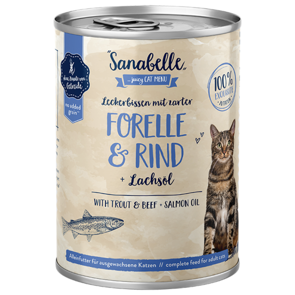 Sanabelle Nassfutter mit Forelle & Rind 400 g, Nassfutter für Katzen