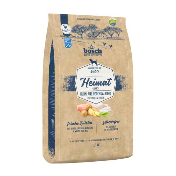 Bosch Dog Heimat Adult  Huhn Bodenhaltung 1kg, Alleinfuttermittel für Hunde