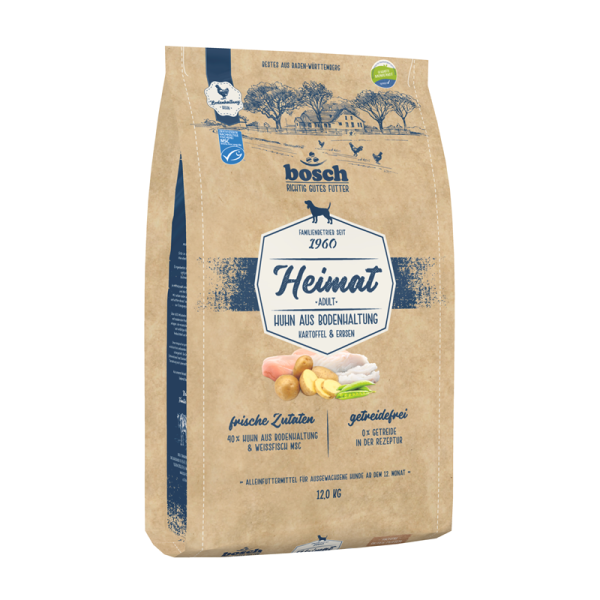 Bosch Dog Heimat Adult  Huhn Bodenhaltung 12kg, Alleinfuttermittel für Hunde