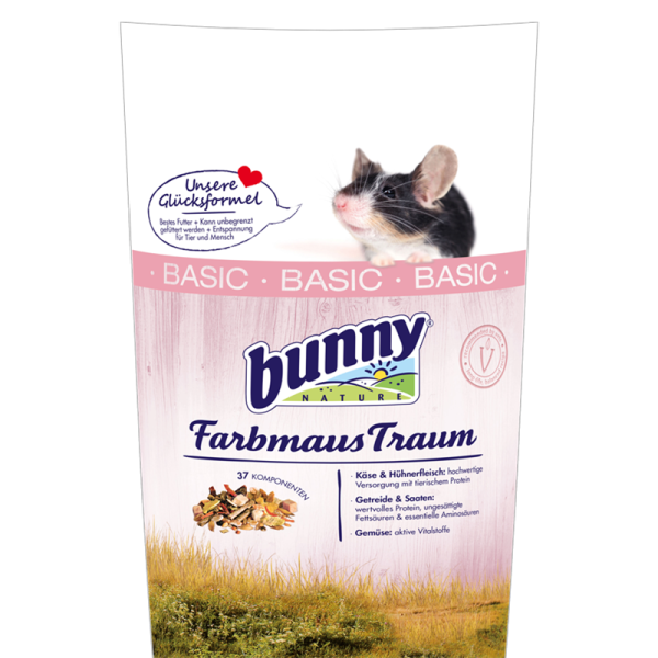 Bunny Farbmaus Traum basic 500 g, Alleinfuttermittel für Farbmäuse