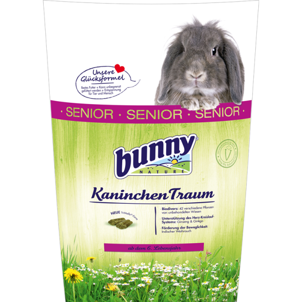Bunny Kaninchen Traum senior 1,5 kg, Alleinfuttermittel für Zwergkaninchen ab dem 6. Lebensjahr