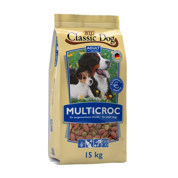 Classic Dog Multicroc 15kg, Hundetrockenfutter für ausgewachsene Hunde