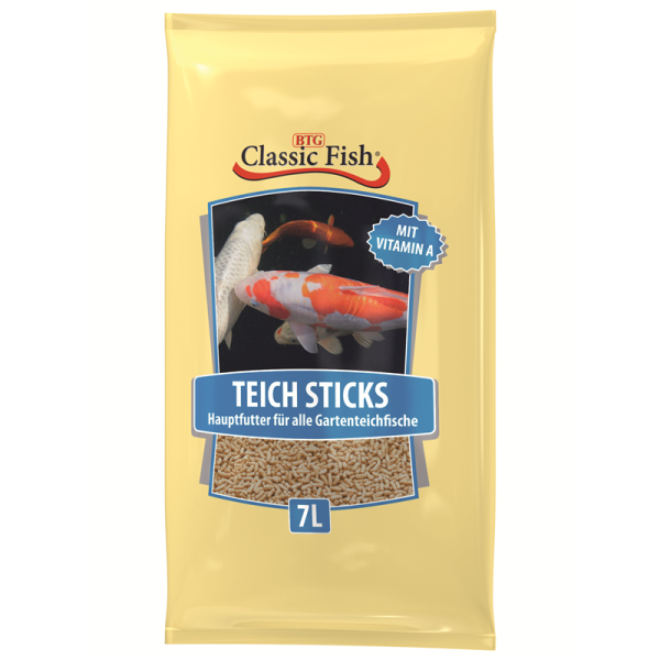Classic Fish Teich Sticks 7ltr Beutel, Schwimmfähige Futtersticks für alle Gartenteichfische