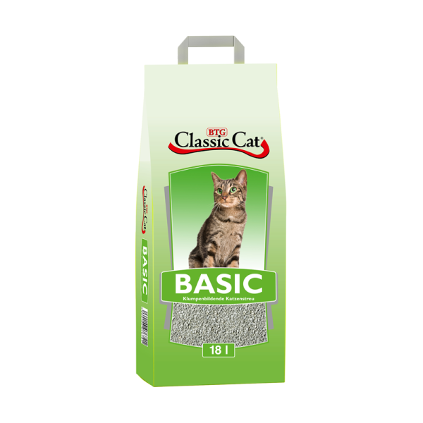Classic Cat Katzenstreu Basic Bentonit 18 Liter, klumpende Katzenstreu aus Bentonit