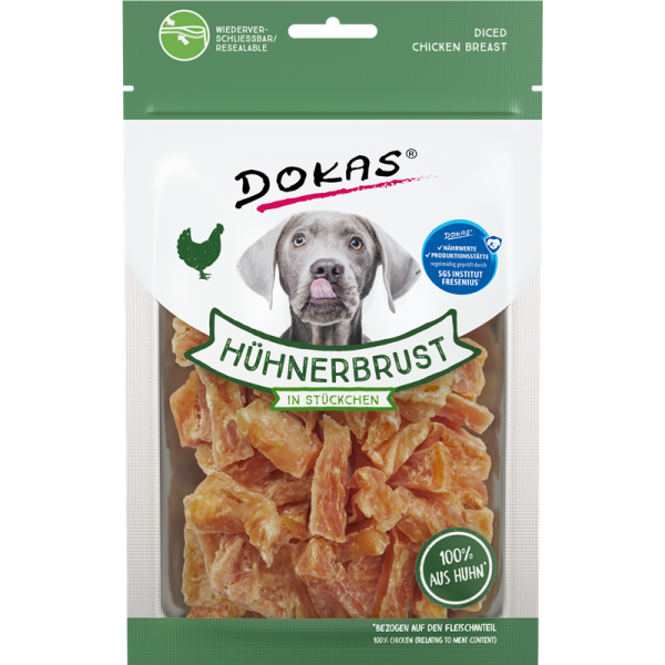 Dokas Hunde Snack Hühnerbrustfilet in Stückchen 70 g