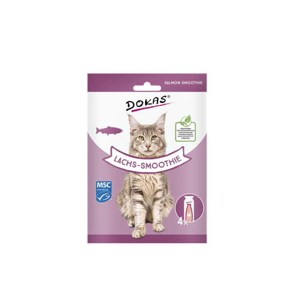 Dokas Cat Snack Lachs-Smoothie 4x30ml, Snack für Katzen