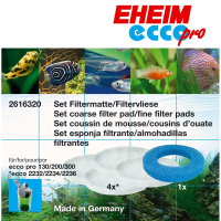 EHEIM Set 1x Vorfiltermatte und 4x Filtervlies für...