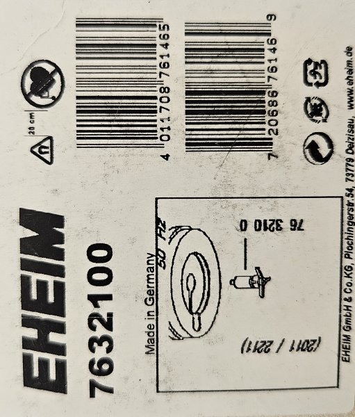 EHEIM Pumpenrad (50 Hz) für 2011/2211, EHEIM Pumpenrad (50 Hz) für 2011/2211