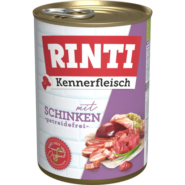Rinti Kennerfleisch Schinken 400g, Alleinfuttermittel für Hunde.