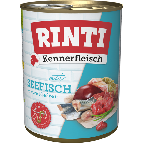 Rinti Kennerfleisch Seefisch 800g, Alleinfuttermittel für Hunde.