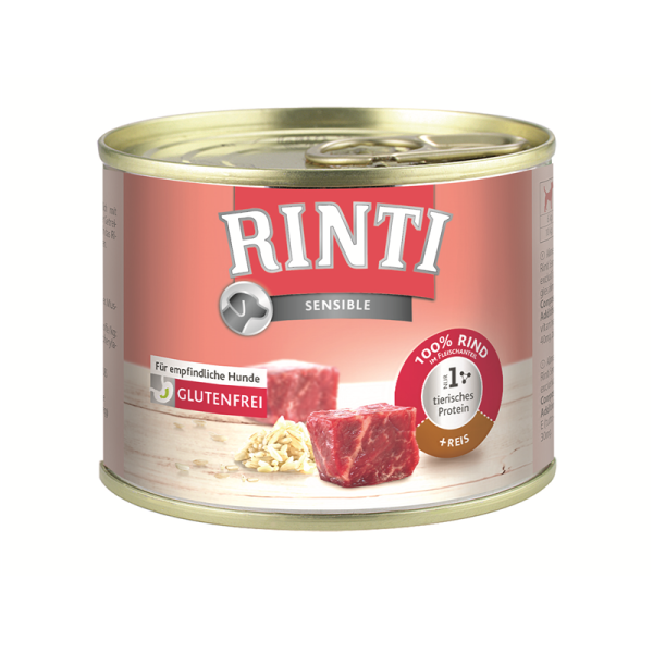 Rinti Sensible Lamm & Reis 800g, Vollnahrung für Hunde, die auf bestimmte Futterkomponenten allergisch reagieren