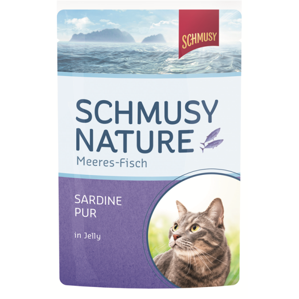 Schmusy Nature Fisch Sardine pur 100g, Fisch-Feine Katzenkost