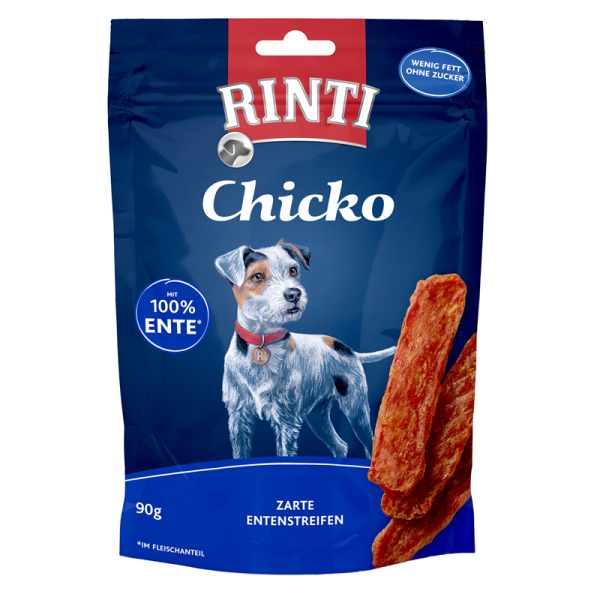 Rinti Snack Chicko Ente 90g, Artgerechte Snacks für Hunde