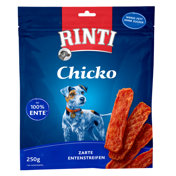 Rinti Snack Chicko Ente Vorratspack 250g, Artgerechte Snacks für Hunde