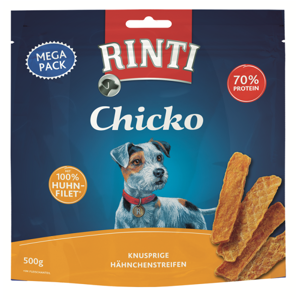Rinti Snack Chicko Huhn Megapack 500g, Artgerechte Snacks für Hunde