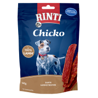 Rinti Snack Chicko Lamm 60g, Knusprige Streifen mit 100%...
