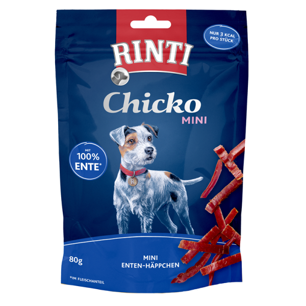 Rinti Chicko Mini Ente 80g, Artgerechte Snacks für Hunde