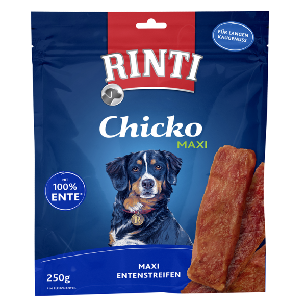 Rinti Chicko Maxi Ente 250g, Artgerechte Snacks für Hunde