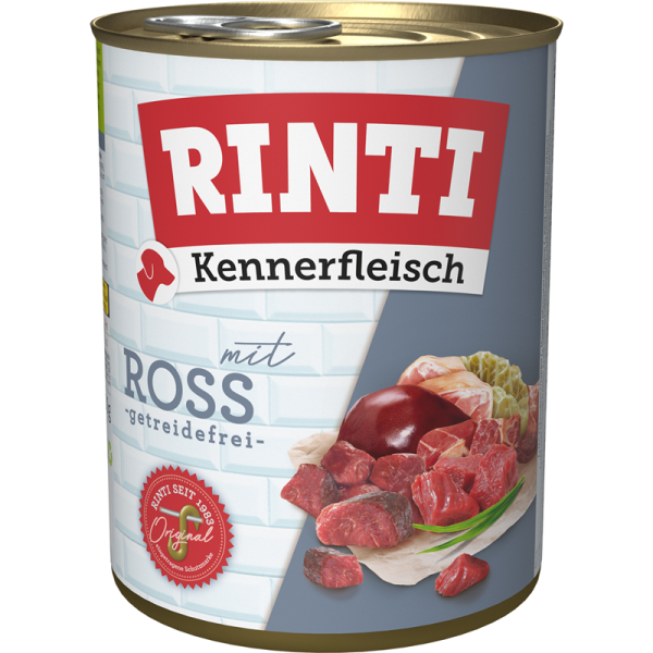 Rinti Kennerfleisch Ross 800g, Alleinfuttermittel für Hunde.