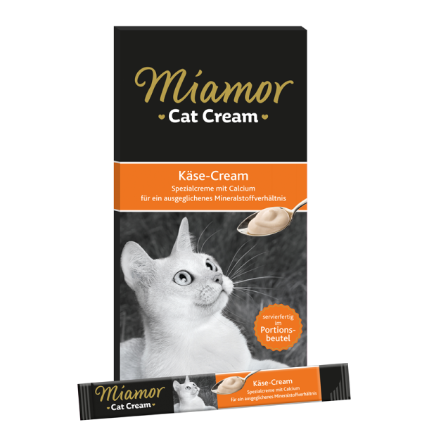 Miamor Cat Snack Käse-Cream 5x15g, Ergänzungsfuttermittel für Katzen