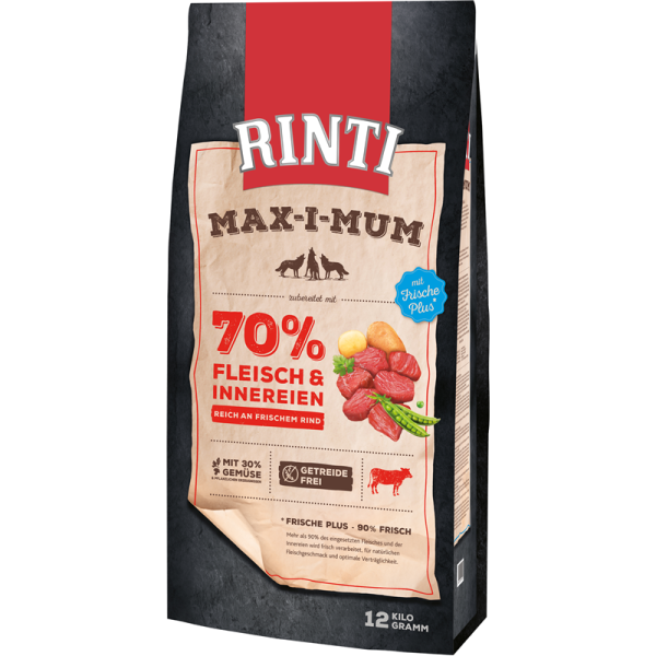 Rinti Max-i-mum Rind 12kg, Alleinfuttermittel für ausgewachsene Hunde.