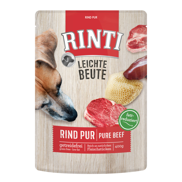 RINTI Leichte Beute Rind Pur 400g, Nassfutter für Hunde