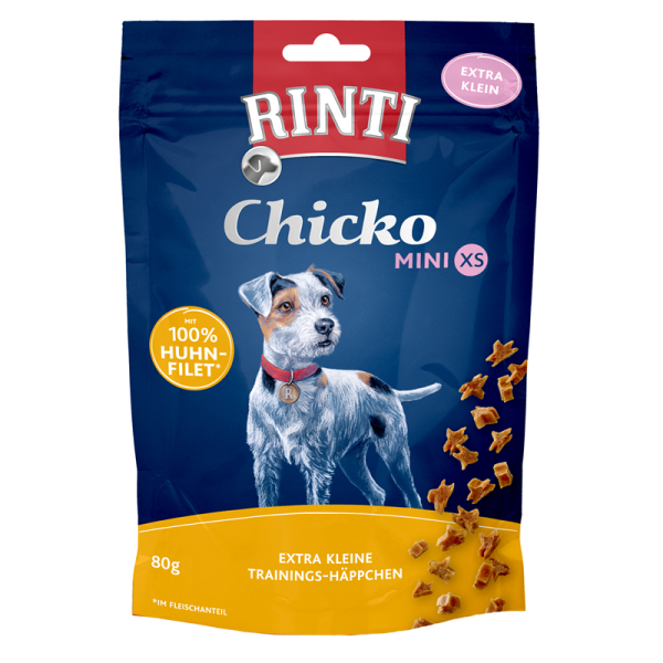 Rinti Chicko Mini XS Huhn 80 g, Extra kleine Trainingshäppchen.