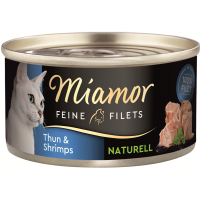 Miamor Feine Filets Naturell Thun & Shrimps 80g,...