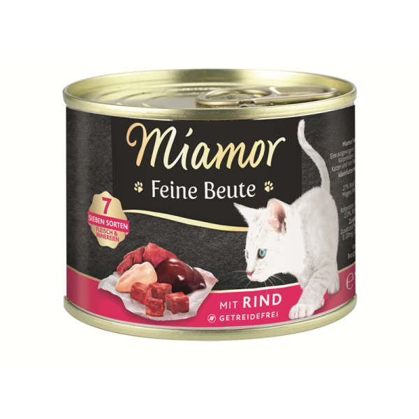 Miamor Feine Beute Rind 185g, Alleinfuttermittel für Katzen