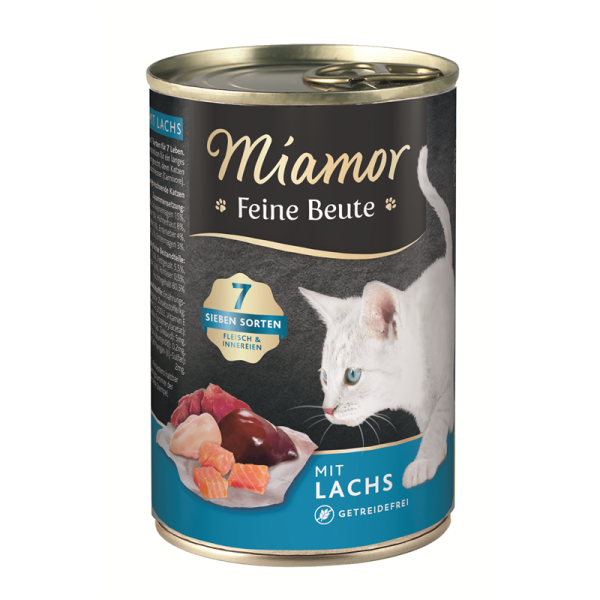 Miamor Feine Beute Lachs 400g, Alleinfuttermittel für Katzen