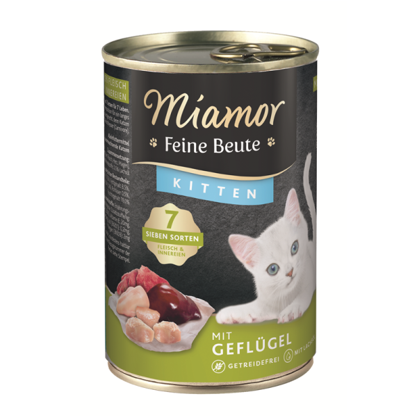 Miamor Feine Beute Kitten Geflügel 400g, Alleinfuttermittel für Kätzchen