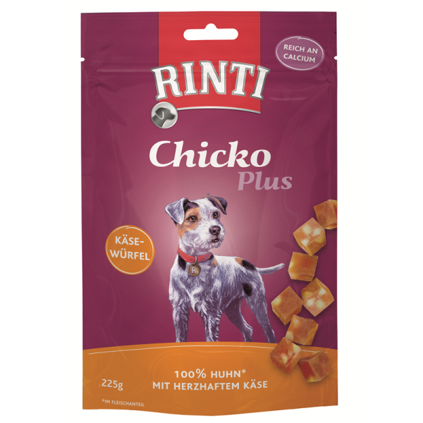 Rinti Chicko Plus Käsewürfel mit Huhn 225g, Artgerechte Snacks für Hunde