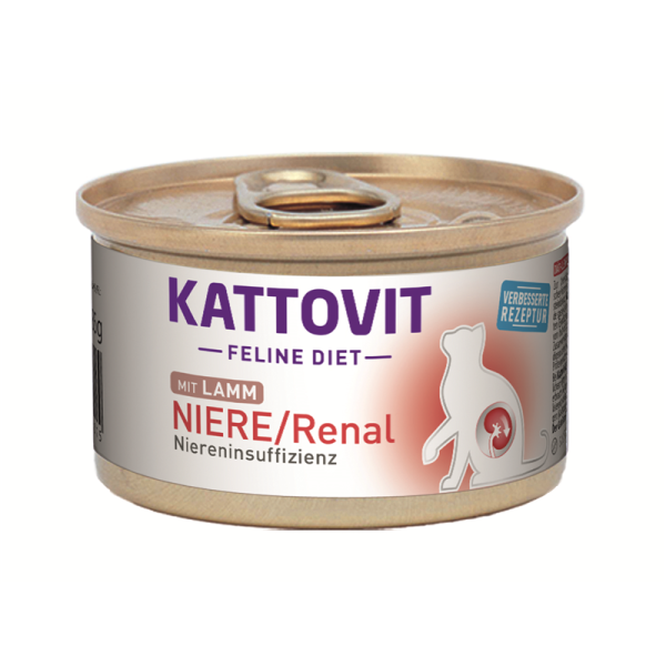 Kattovit Feline Diet Niere / Renal - bei Niereninsuffizienz. 85g, Zur Unterstützung der Nierenfunktion bei chronischer Niereninsuffizienz.