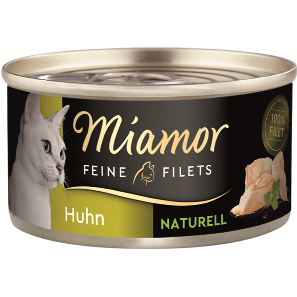 Miamor Feine Filets Naturell Huhn pur 80g, Ergänzungsfuttermittel für Katzen