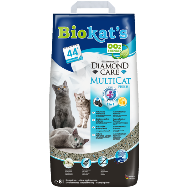 Biokats Diamond Care MultiCat fresh, 8l Papiersack, Katzenstreu