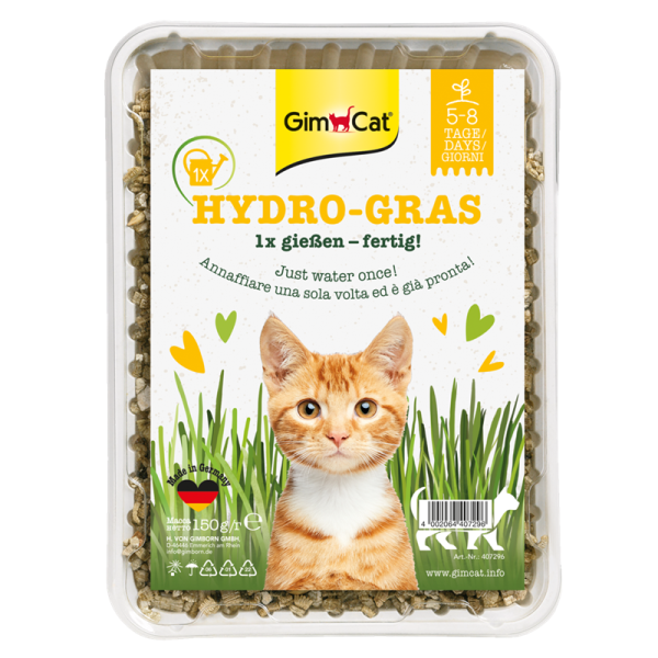 Gimborn Gimpet Katzen Hydro Gras 150 g, Nur Gimpet Hydro Gras enthält wasserspeichernde Hydro-Körnchen.