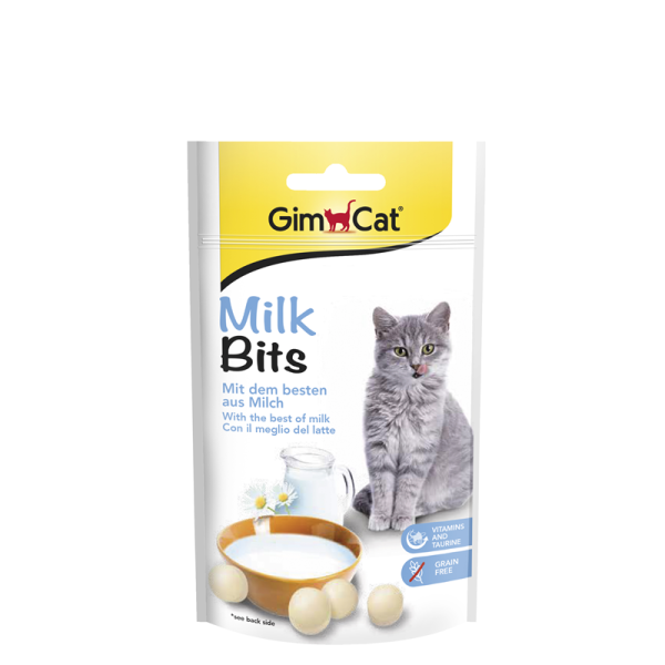 GimCat MilkBits 40g, Leckere Snacks mit köstlichem Milchgeschmack